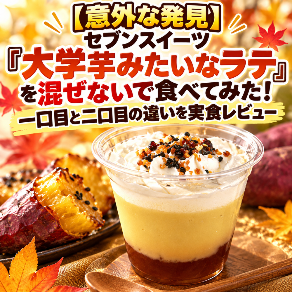 セブンスイーツ　大学芋みたいなラテ まぜないで食べてみた